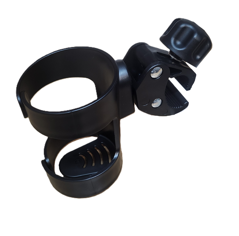The drinks holder from the other side, showing the vented base and the clamp screws